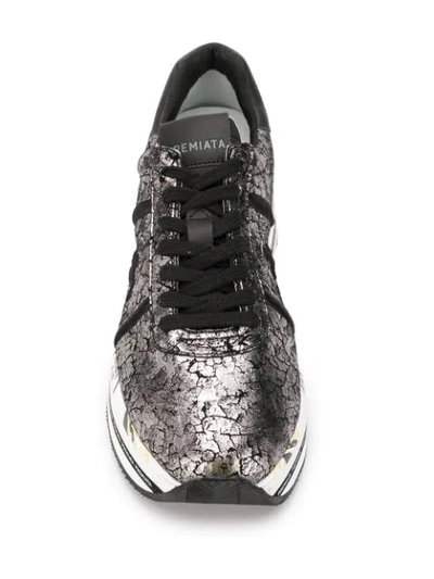 Shop Premiata Beth Metallic Platform Sneakers In Black