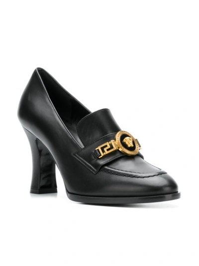 Shop Versace Tribute Loafer Pumps - Black