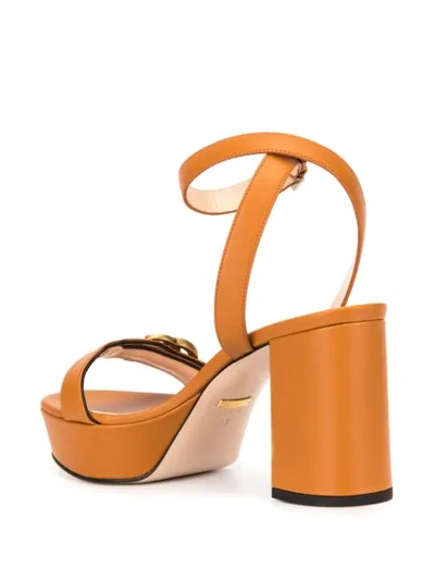 Shop Gucci Gg Platform Sandals In Brown