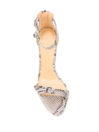 Shop Alexandre Birman Clarita Exotic Sandals In Neutrals