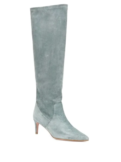 Shop Red Valentino Red(v) Pointed Toe Boots In Blue