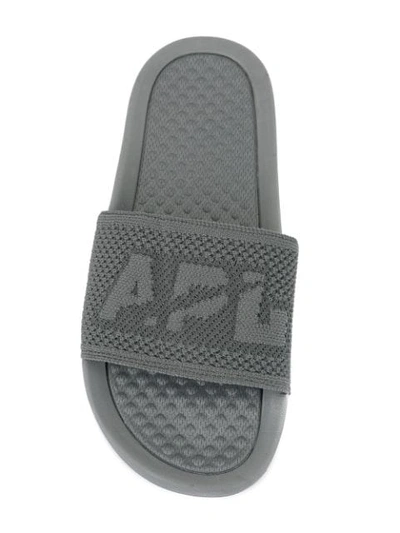 Shop Apl Athletic Propulsion Labs Big Logo Techloom Slides In Grey