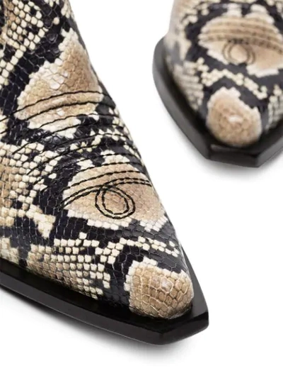 Shop Rejina Pyo Dolores Snake-print Leather Ankle Boots In Neutrals