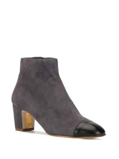 RUPERT SANDERSON STORM LEATHER CAPPED SUEDE ANKLE BOOT - 灰色