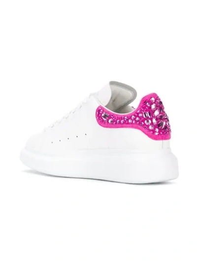 Shop Alexander Mcqueen Crystal Embellished Elevated Sole Sneakers In White