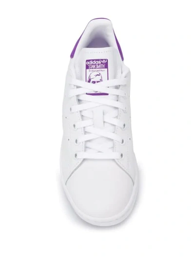 Shop Adidas Originals Stan Smith Print Sneakers In Biancoviola