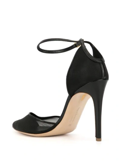 Shop Rupert Sanderson Mesh-panel Ankle-strap Pumps In Black