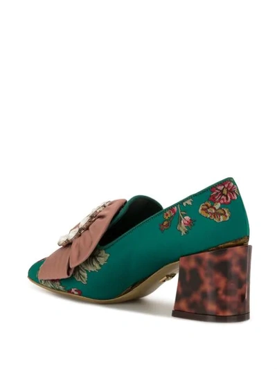 Shop Dolce & Gabbana Jackie Bejeweled Bow Pumps In Green