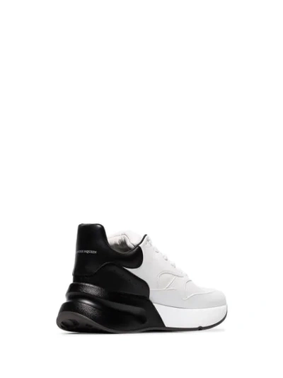 Shop Alexander Mcqueen Two-tone Lace-up Sneakers - White