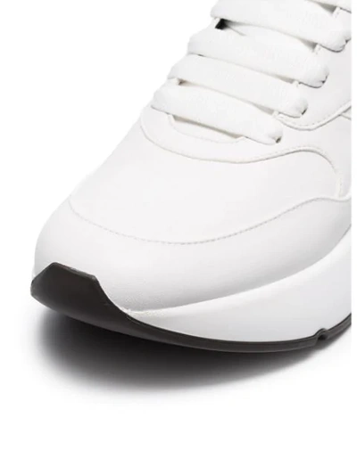 Shop Alexander Mcqueen Two-tone Lace-up Sneakers - White