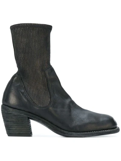 Shop Guidi Western Style Sock Fit Boots - Black
