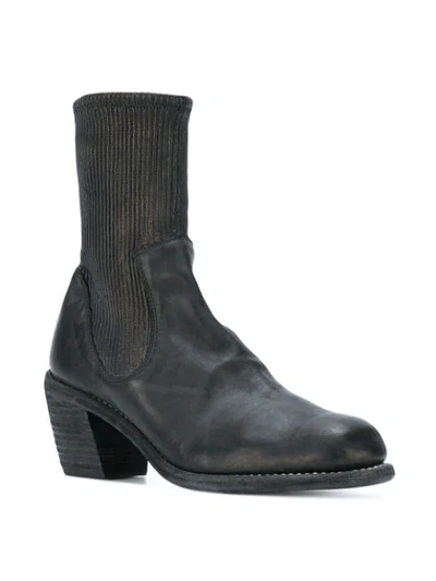 Shop Guidi Western Style Sock Fit Boots - Black