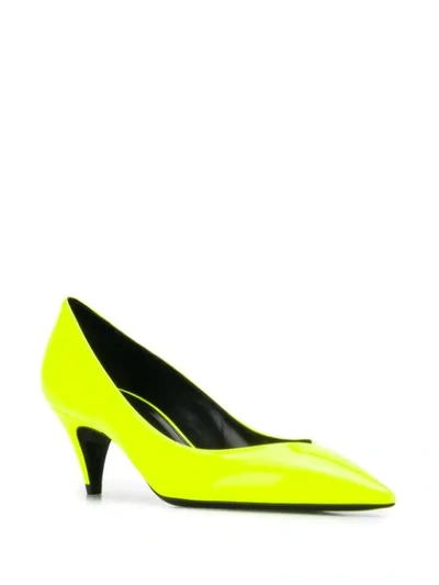 Shop Saint Laurent Kiki 55 Pumps In Yellow