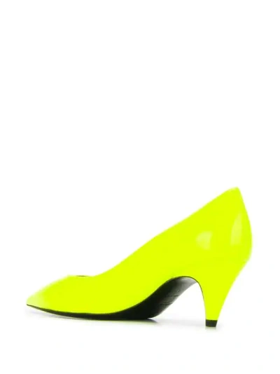 Shop Saint Laurent Kiki 55 Pumps In Yellow