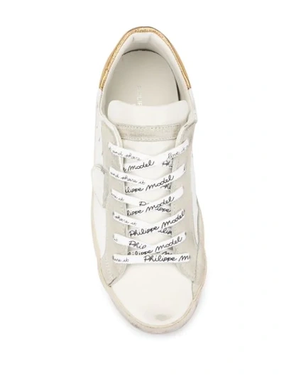 Shop Philippe Model Side Logo Sneakers In White