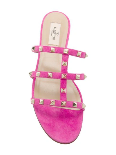 Shop Valentino Garavani Rockstud Open Back Sandals - Pink