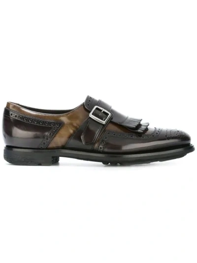 Shop Church's Buckled Strap Loafers In Grey