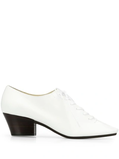 Shop Lemaire Square-toe Lace-up Shoes In White