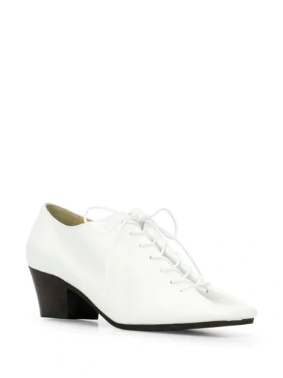 Shop Lemaire Square-toe Lace-up Shoes In White