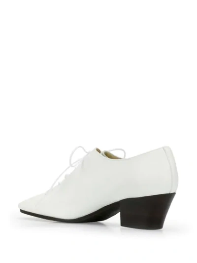 Shop Lemaire Square-toe Lace-up Shoes In White