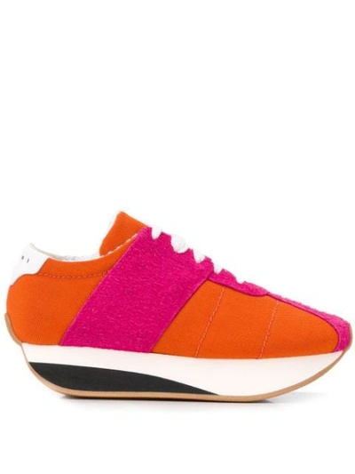 Shop Marni Bigfoot Sneakers In Orange