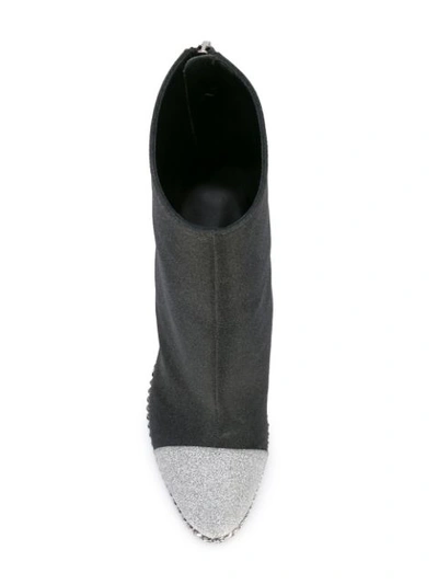 Shop Balmain Glitter Capped Boots - Black