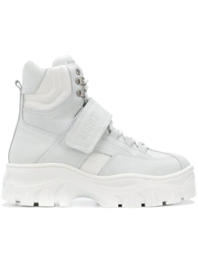 Shop Msgm Hi-top Platform Sneakers In White