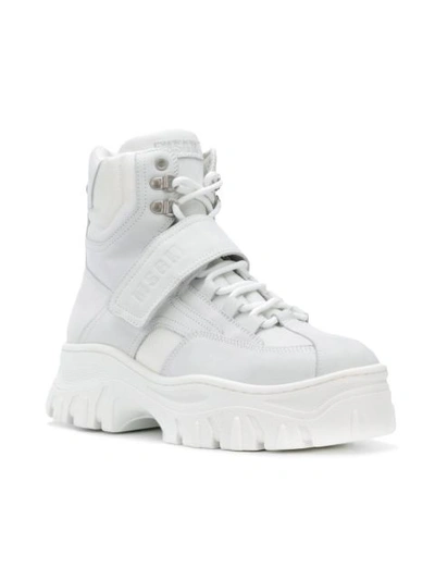 Shop Msgm Hi-top Platform Sneakers In White