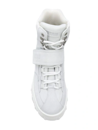 Shop Msgm Hi-top Platform Sneakers In White
