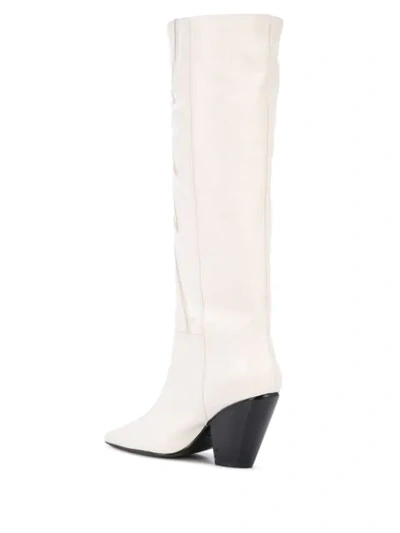 Shop Toga Embroidered Knee Boots In White