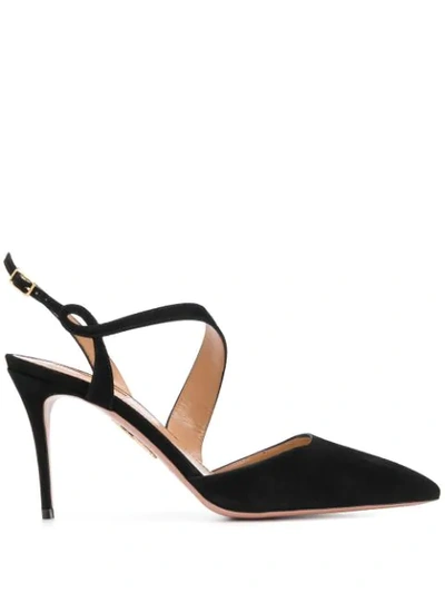 AQUAZZURA ARDEN SLINGBACK PUMPS - 黑色