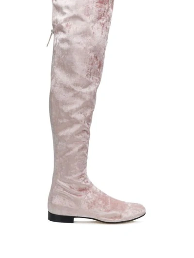 Shop Alberta Ferretti Over-the-knee Boots In Pink