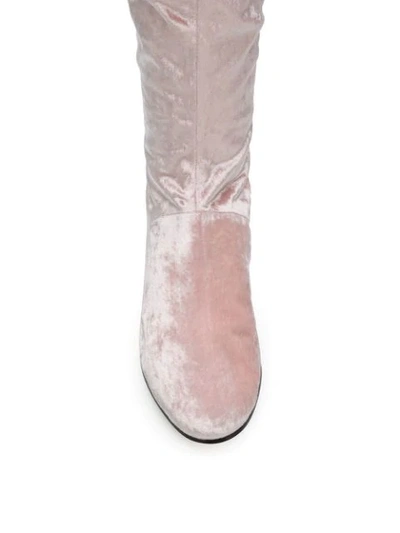 Shop Alberta Ferretti Over-the-knee Boots In Pink