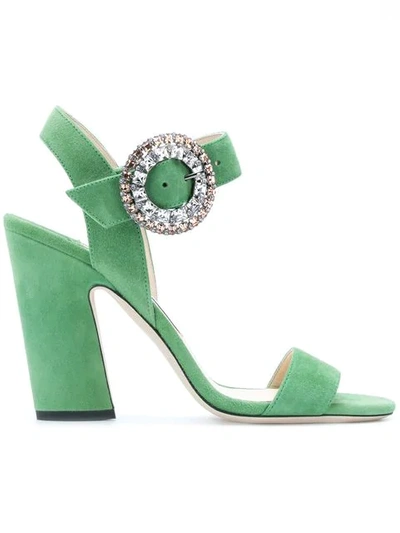 Shop Jimmy Choo Mischa 100 Sandals In Green