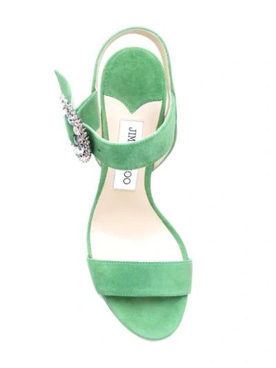 Shop Jimmy Choo Mischa 100 Sandals In Green