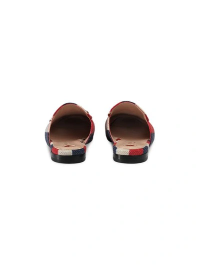 Shop Gucci Princetown Sylvie Canvas Slipper In Red