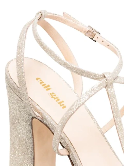 Shop Cult Gaia Angela 120mm Glitter Platform Sandals In Metallic