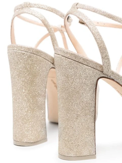 Shop Cult Gaia Angela 120mm Glitter Platform Sandals In Metallic
