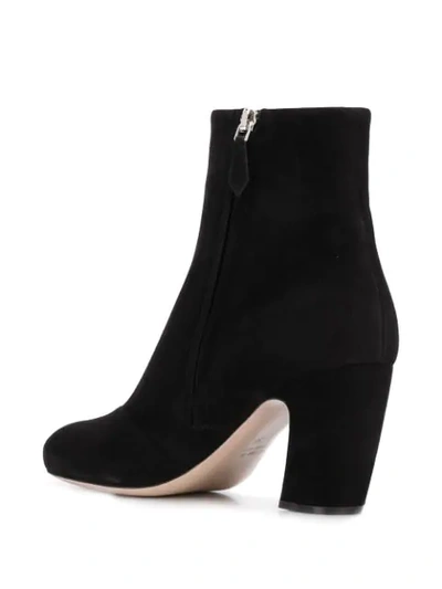 MIU MIU CHUNKY HEEL ANKLE BOOTS - 黑色