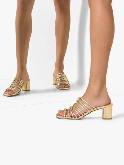 Shop Aeyde Multi-strap Pearl Sandals In Metallic