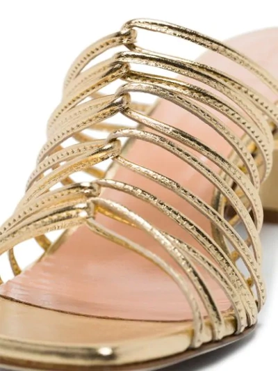 Shop Aeyde Multi-strap Pearl Sandals In Metallic