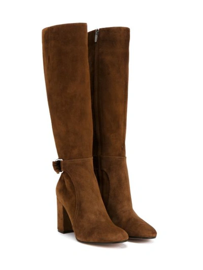 Shop Gianvito Rossi Side Buckle Boots In Brown