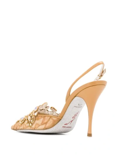 Shop René Caovilla Embellished Pumps In Neutrals