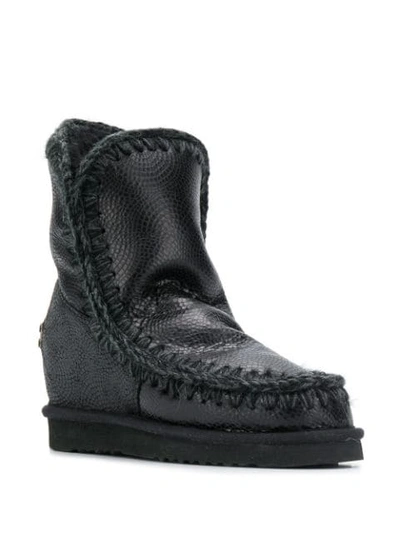 Shop Mou Lined Slip-on Boots In Black