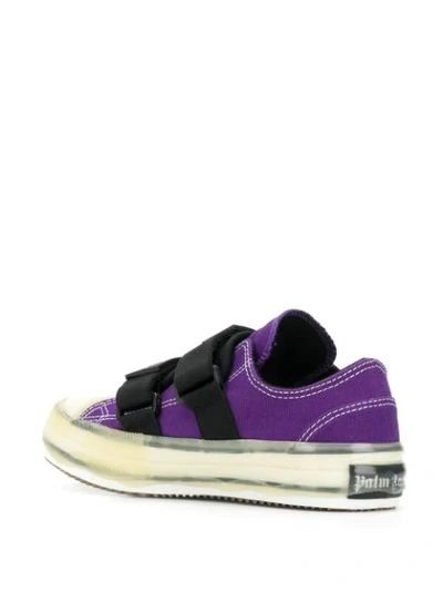 Shop Palm Angels Low-top Touch-strap Sneakers In Purple