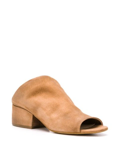 Shop Marsèll Block Heel Mules In Brown