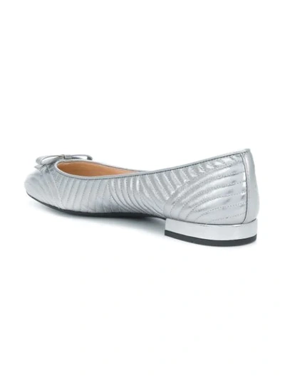 Shop Prada Quilted Ballerina Shoes - Metallic