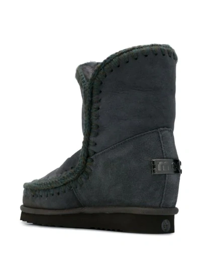 Shop Mou Inner Wedge Boots In Grey