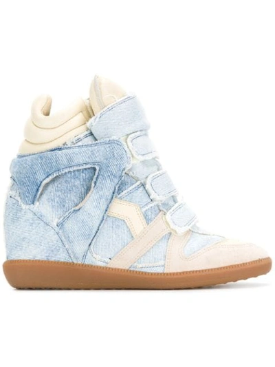 Isabel Marant Denim Bekett Trainers - Blue | ModeSens