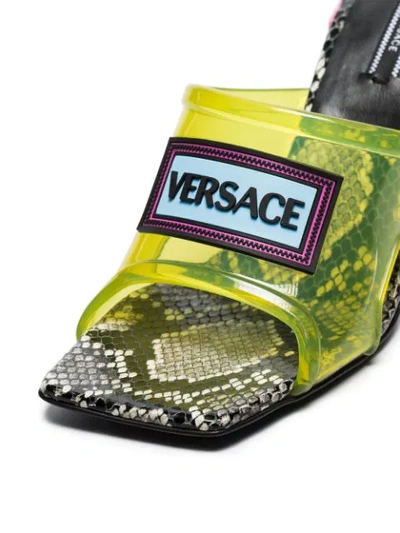 Shop Versace 70 Pvc Snake Sandals In Green